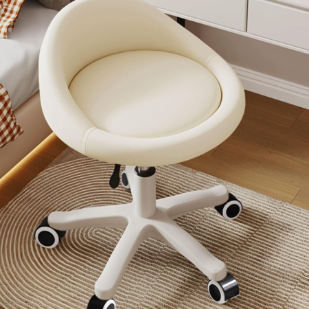 Swivel Vanity Stool With Adjustable Height And Silent Casters